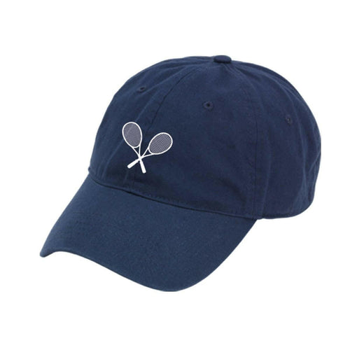 Tennis Racket Embroidery Navy Cap.