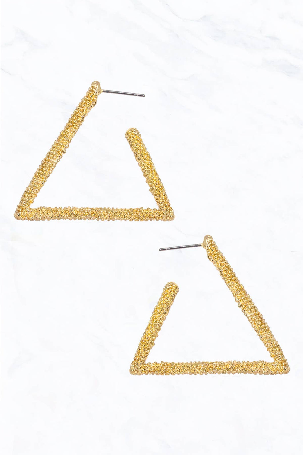 Open Triangle Shape Casting Hoop Earrings