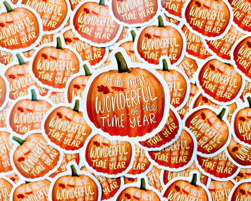 Sticker - Most Wonderful Time of the Year Pumpkin.