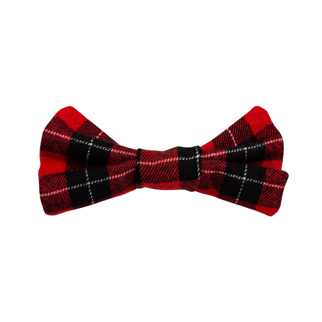 Red Plaid Holiday Dog Bowtie