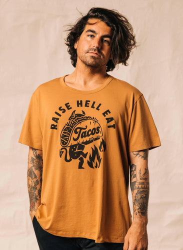 Raise Hell Eat Tacos Unisex Tee.