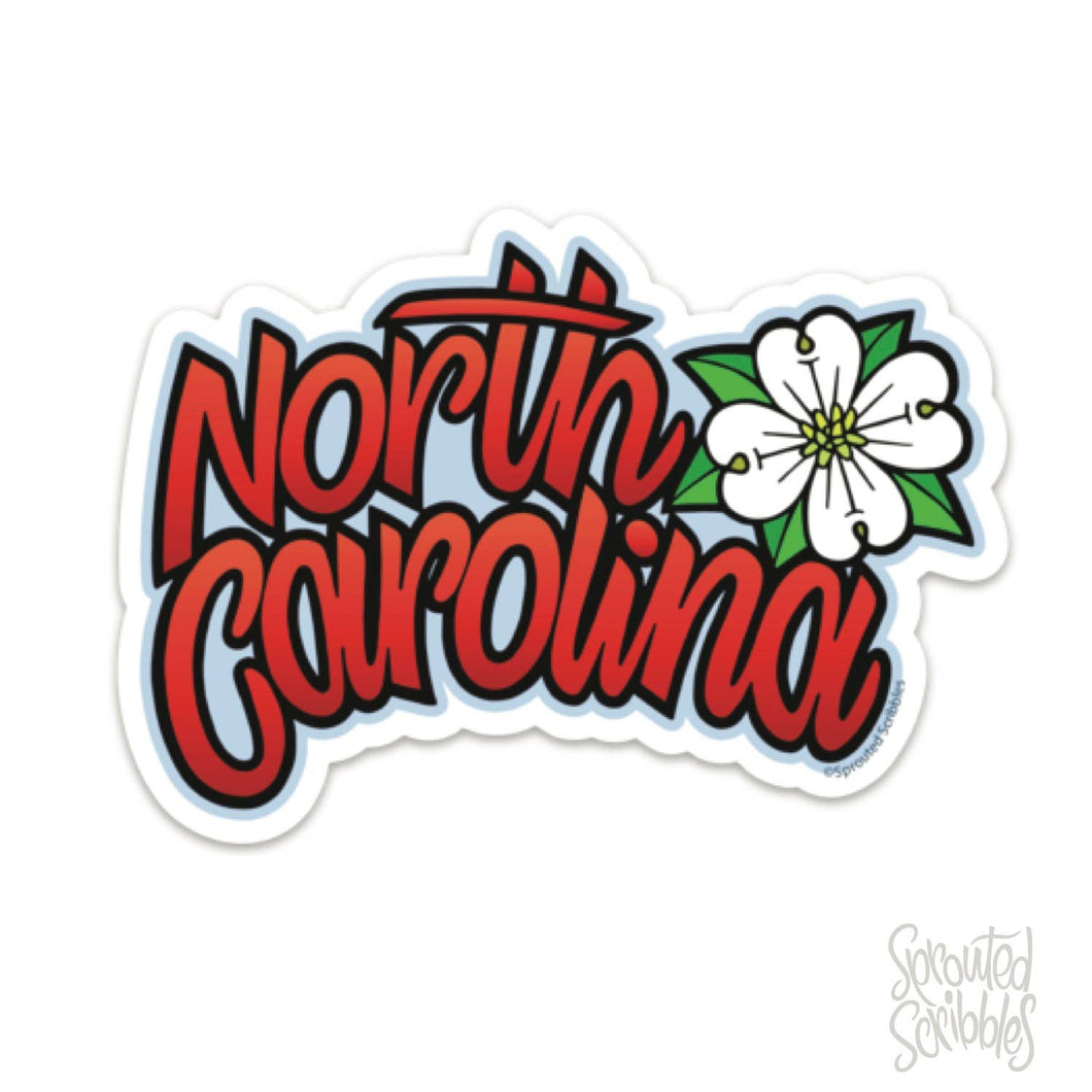 North Carolina Sticker - NC Dogwood Travel