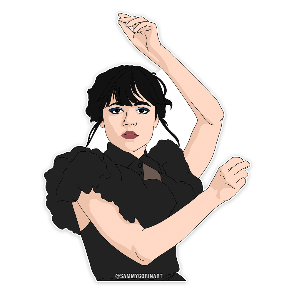 Wednesday Addams, Goo Goo Muck, Dance Sticker.