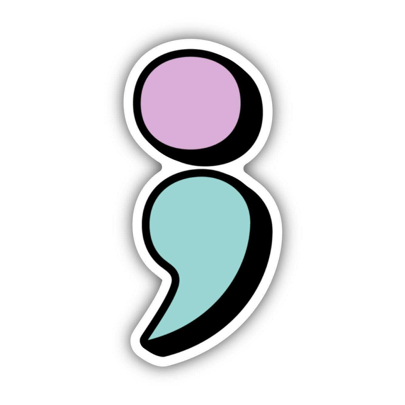 Mental Health Semicolon Sticker.