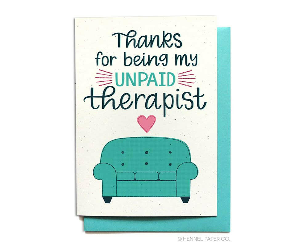 Thank You Card - Unpaid Therapist.