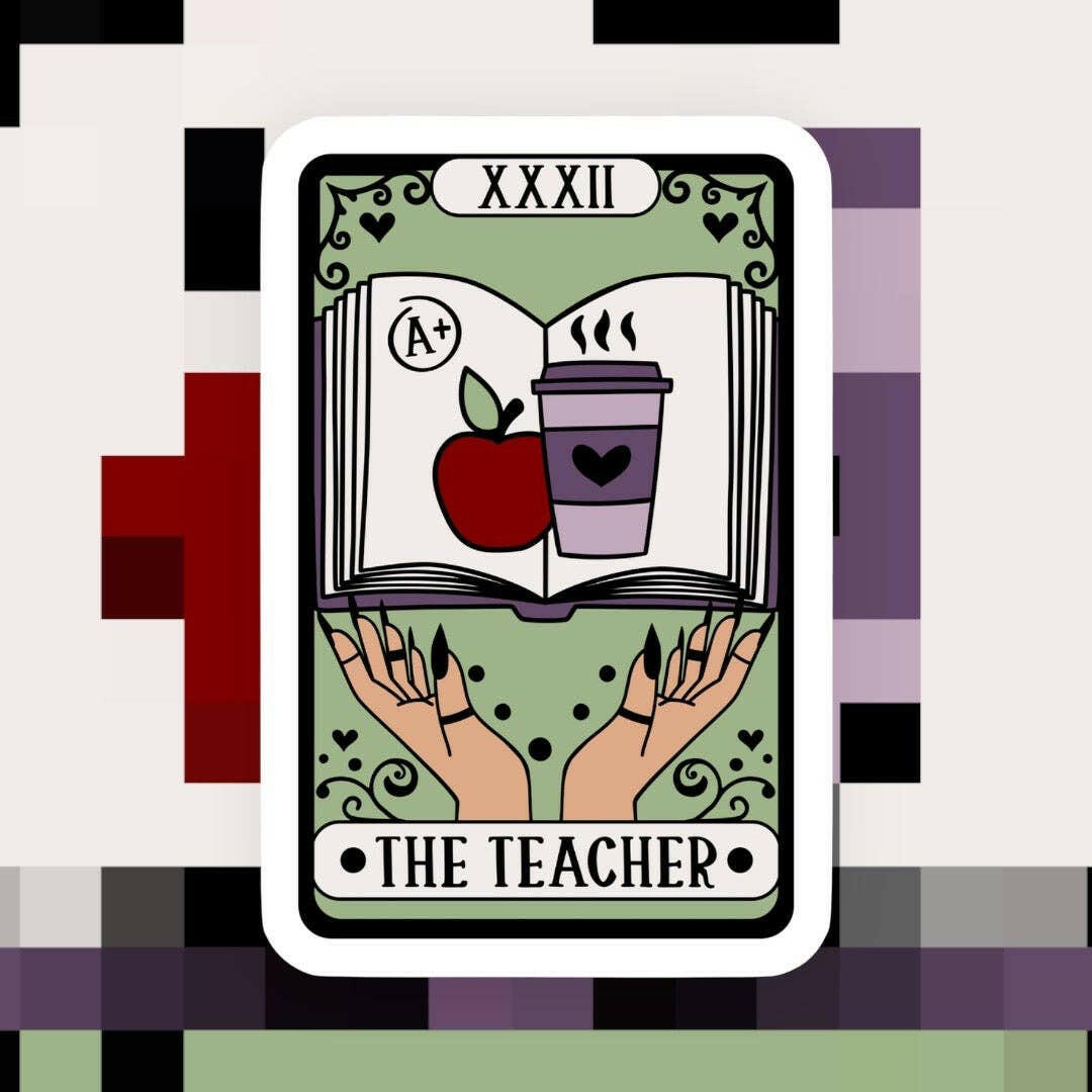 The Teacher Tarot Reader Sticker.