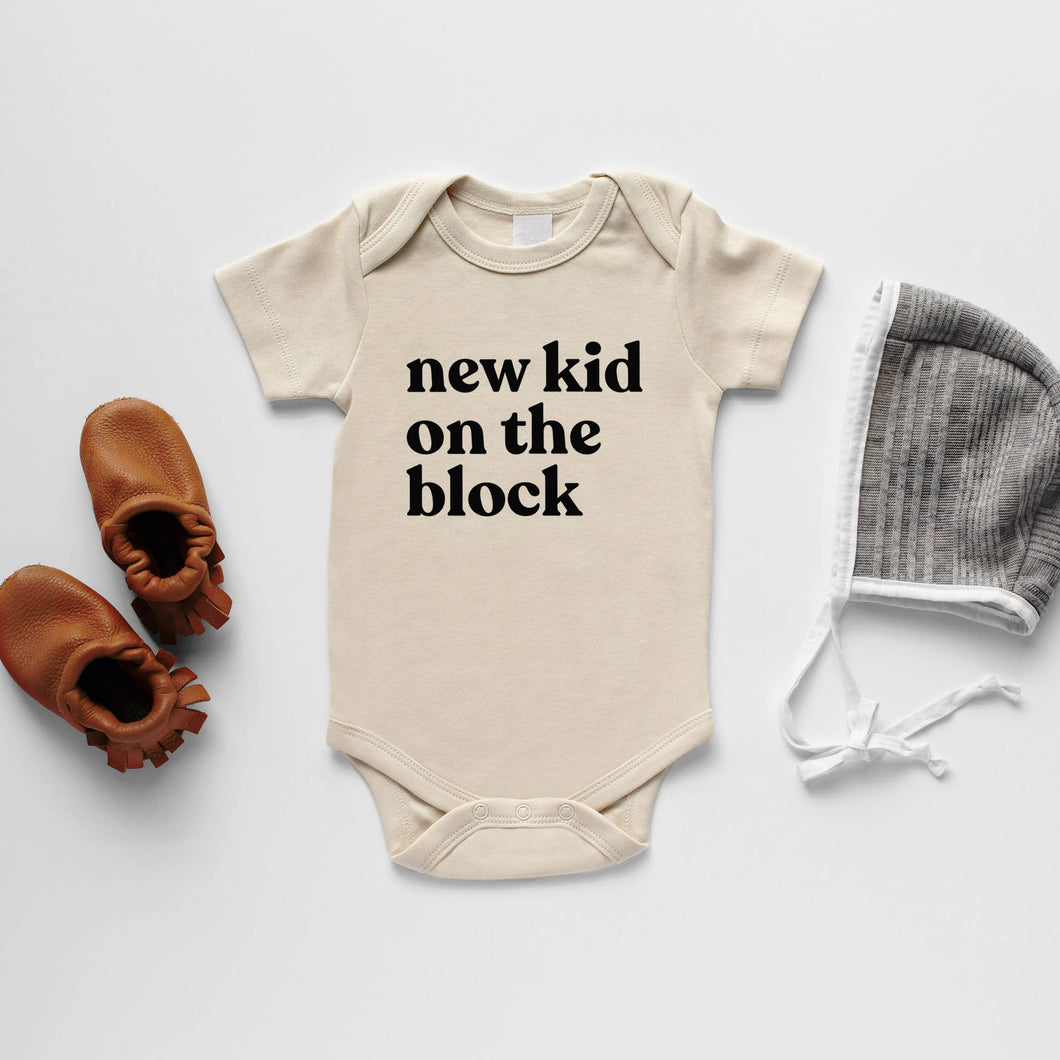 Cream New Kid On The Block Organic Baby Bodysuit