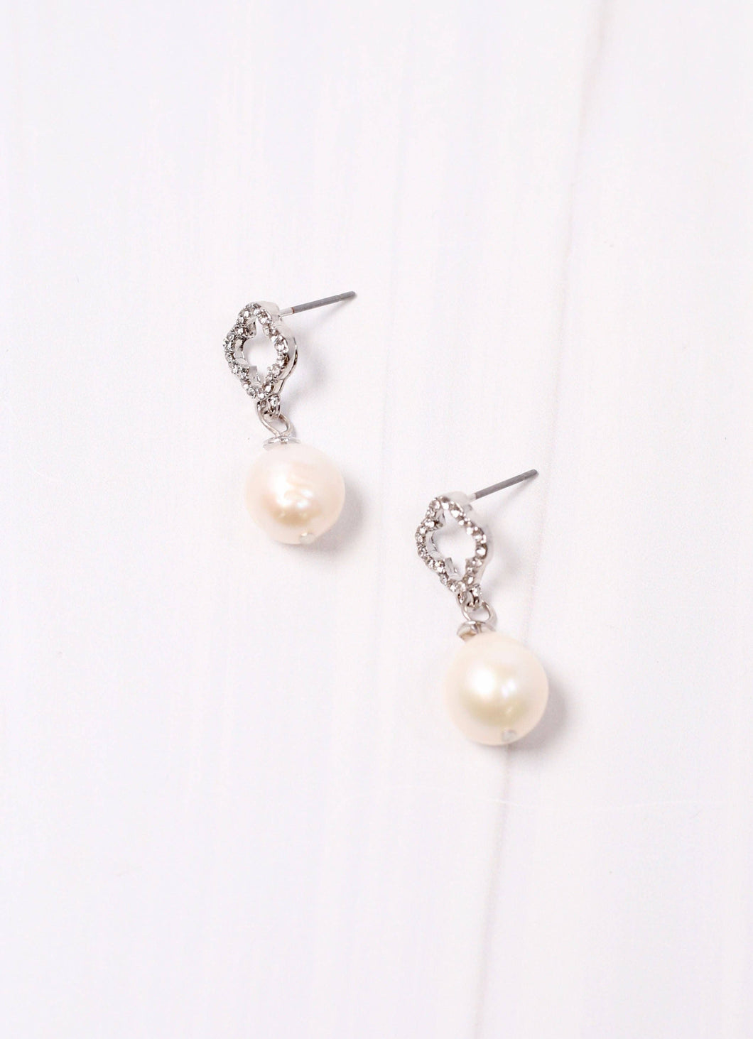 Richdale Pearl and Clover Earring SILVER