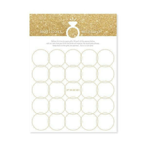 Faux Gold Glitter Bridal Bingo.