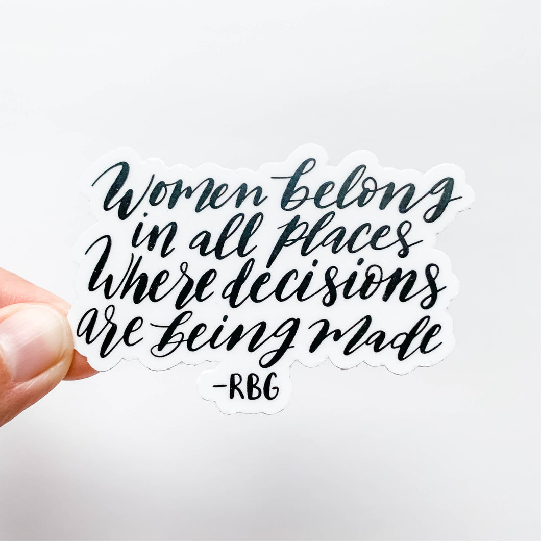 Women Belong RBG Sticker Decal Ruth Bader Ginsburg