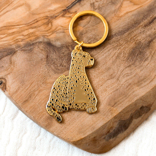 Cheetah Metal Keychain 2x2 in..