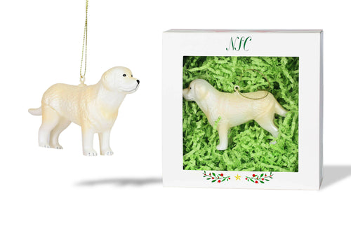 Yellow Lab Glass Ornament.