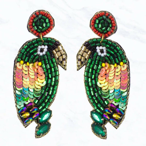 Colorful Parrot Drop Earrings.