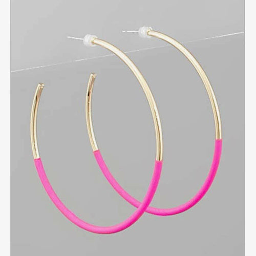 Fuchsia/ Gold Skinny Hoop.