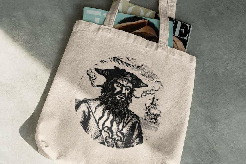 Blackbeard Oval Tote Bag.