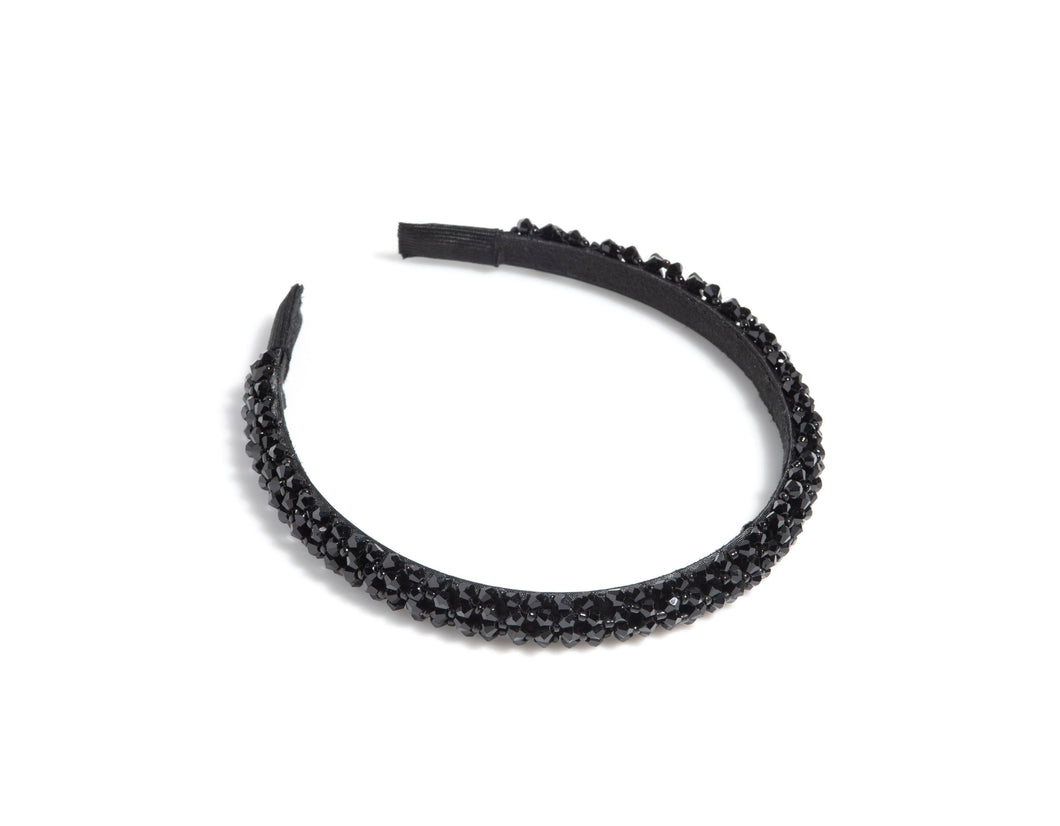 Crystal Embellished Headband - Black