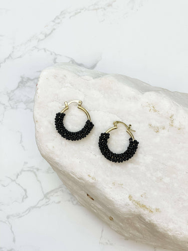 Petite Seed Bead Hoop Earrings.