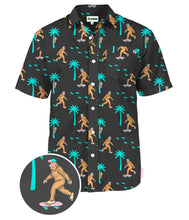 Load image into Gallery viewer, Men&#39;s Sasquatch Shredder Hawaiian Shirt.
