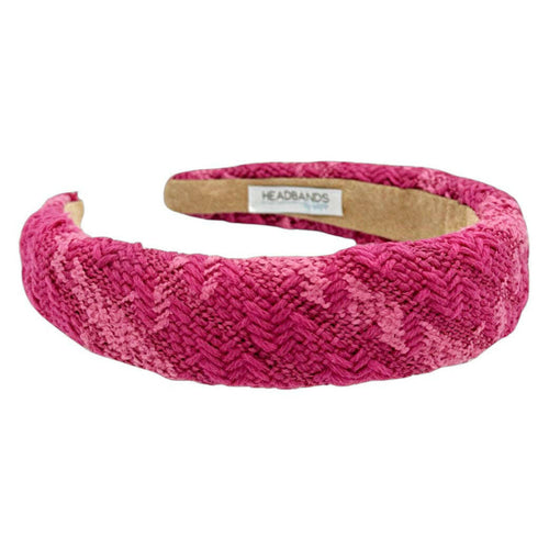 Padded Headband - Hot Pink Check.