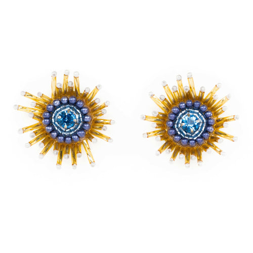 Sunburst Earrings in Blue.