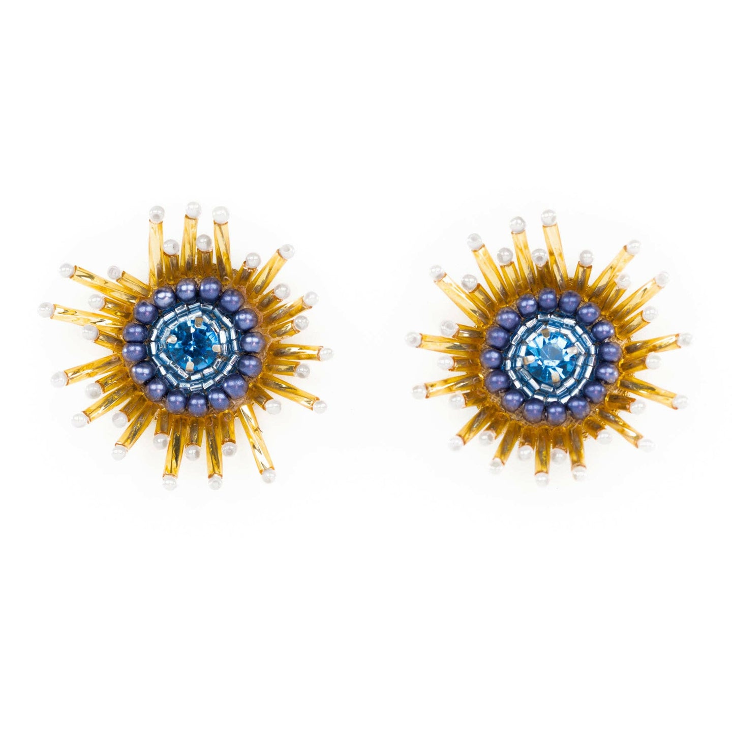 Sunburst Earrings in Blue.