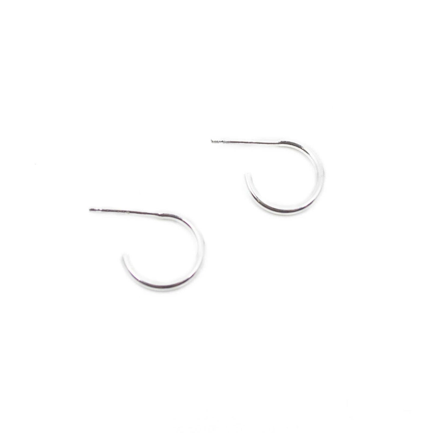 Mini Hoop Earrings in Silver.