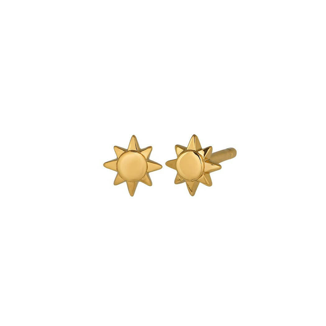 Sun Stud Earrings in Gold.