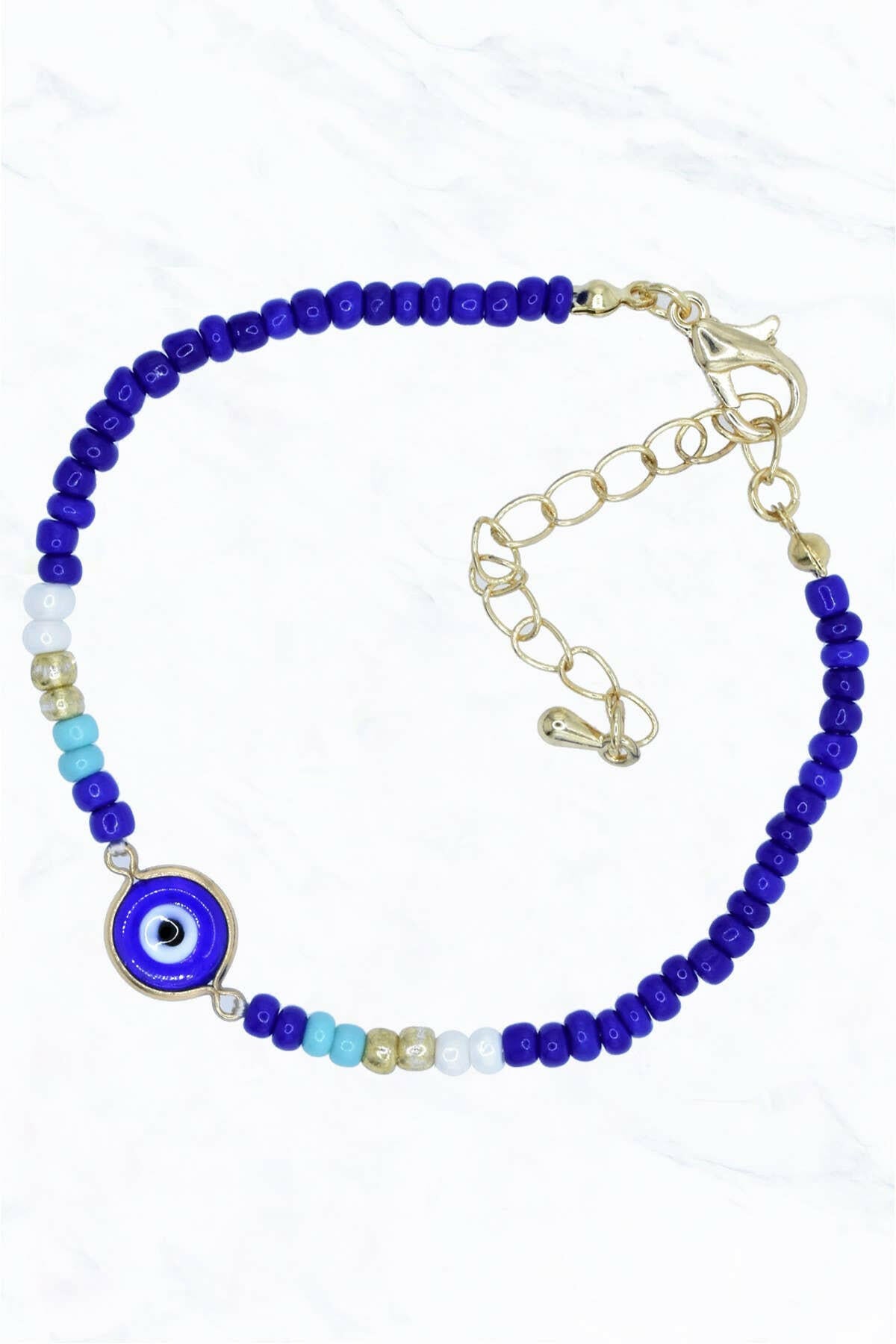 Evil Eye Seed Bead Bracelet.