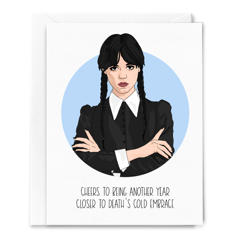 Wednesday Addams, Death's Cold Embrace, Birthday Card.