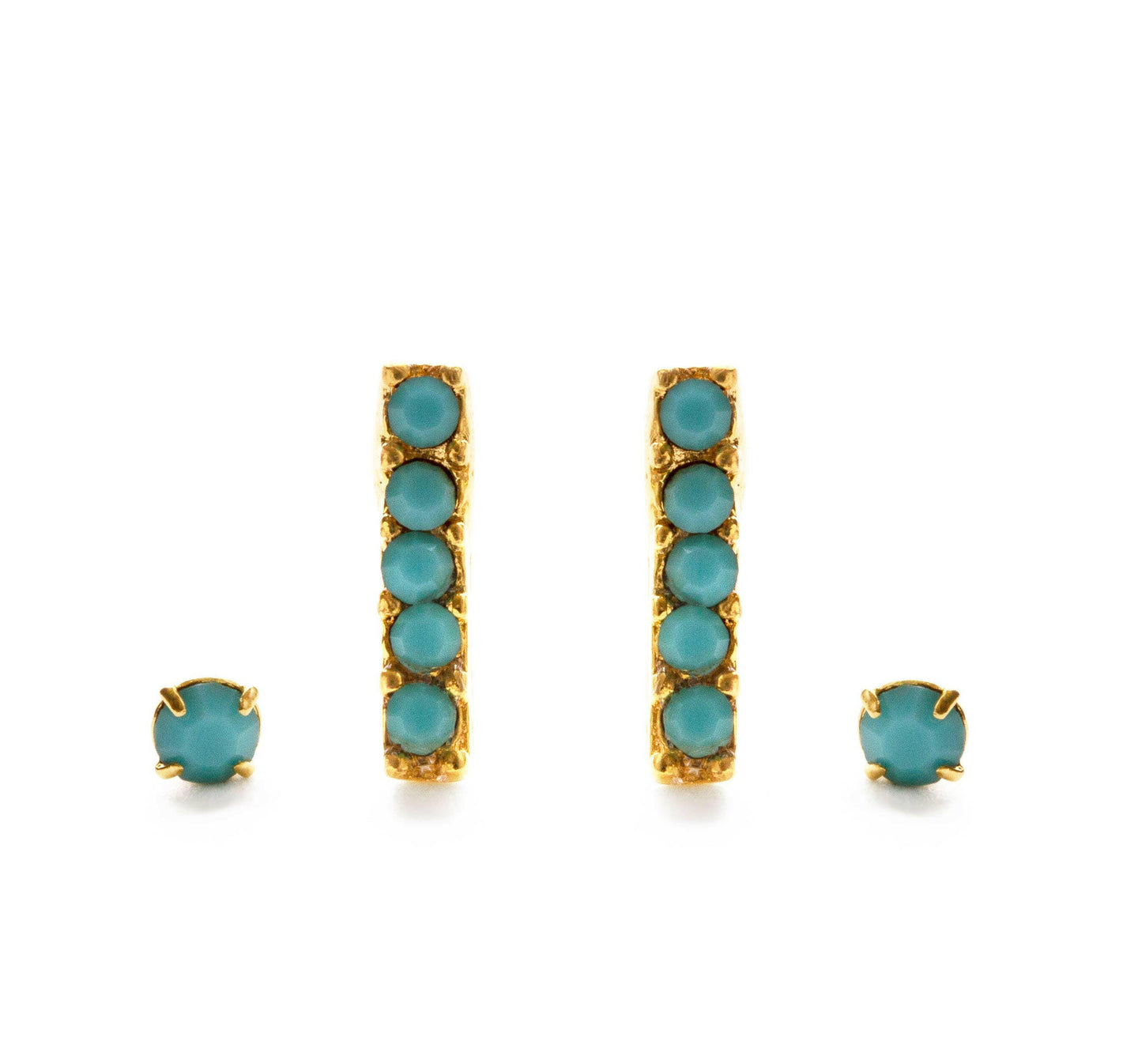 Turquoise Victorian Bar Stud Set.