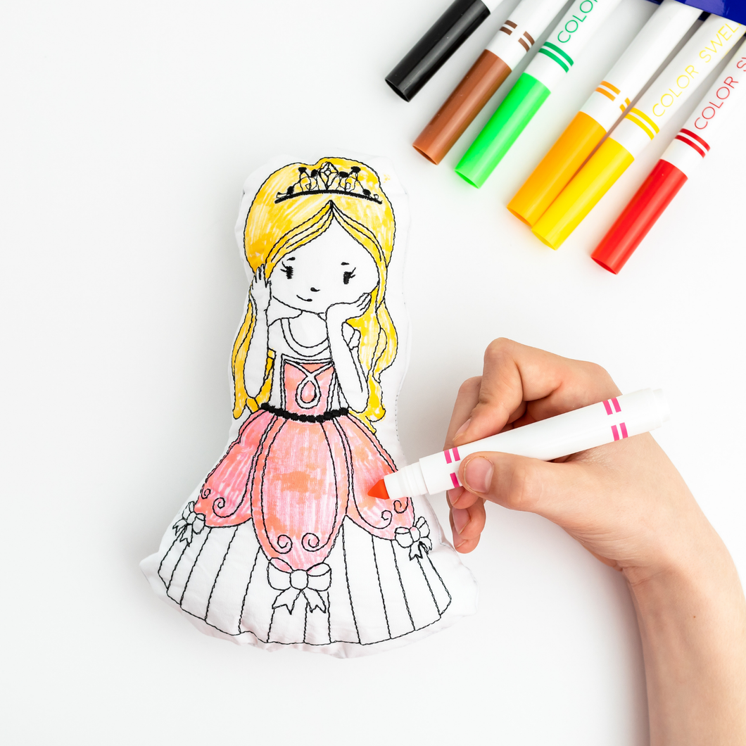 Princess Reusable Coloring Stuffie Kit for Kids