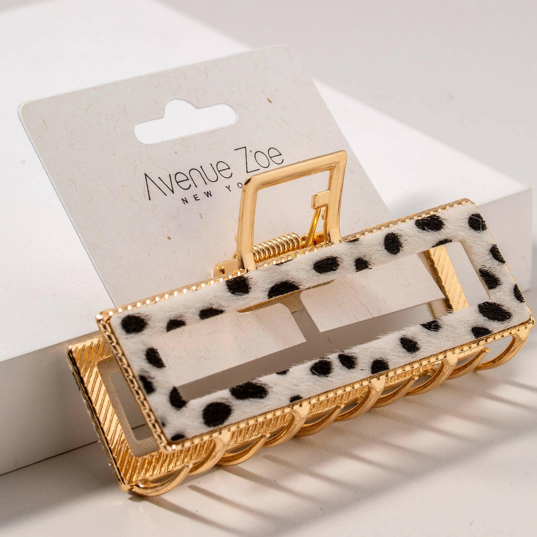 Leopard Print Calf Hair Hair Claw