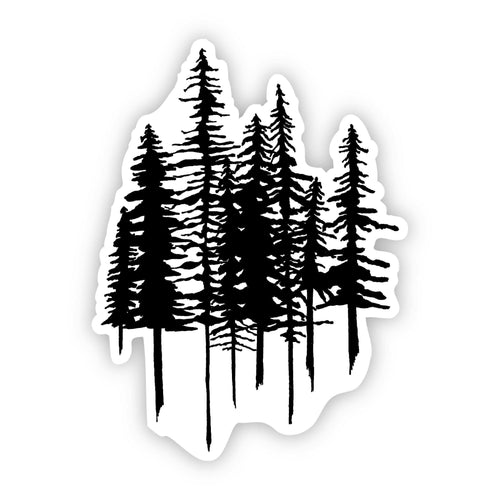 Trees Nature Sticker (Black and White).