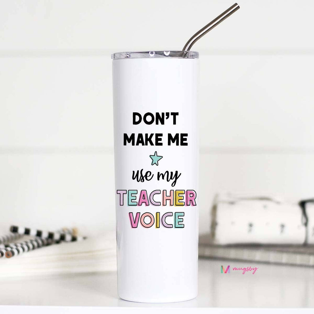 Teacher Voice Stainless Tall Travel Cup, Teacher Gifts