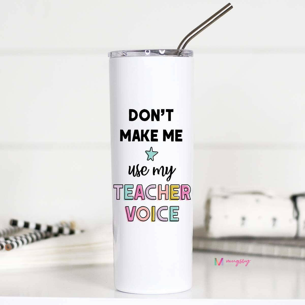 Teacher Voice Stainless Tall Travel Cup, Teacher Gifts.