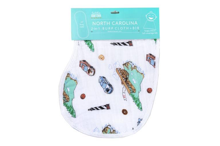 North Carolina Baby: 2-in-1 Burp Cloth and Bib