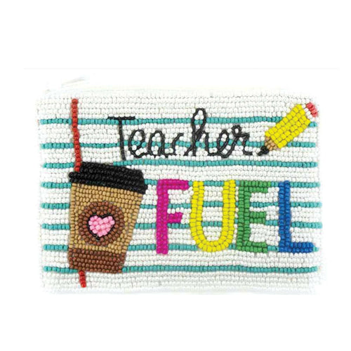 Teacher Fuel Beaded Coin Purse.