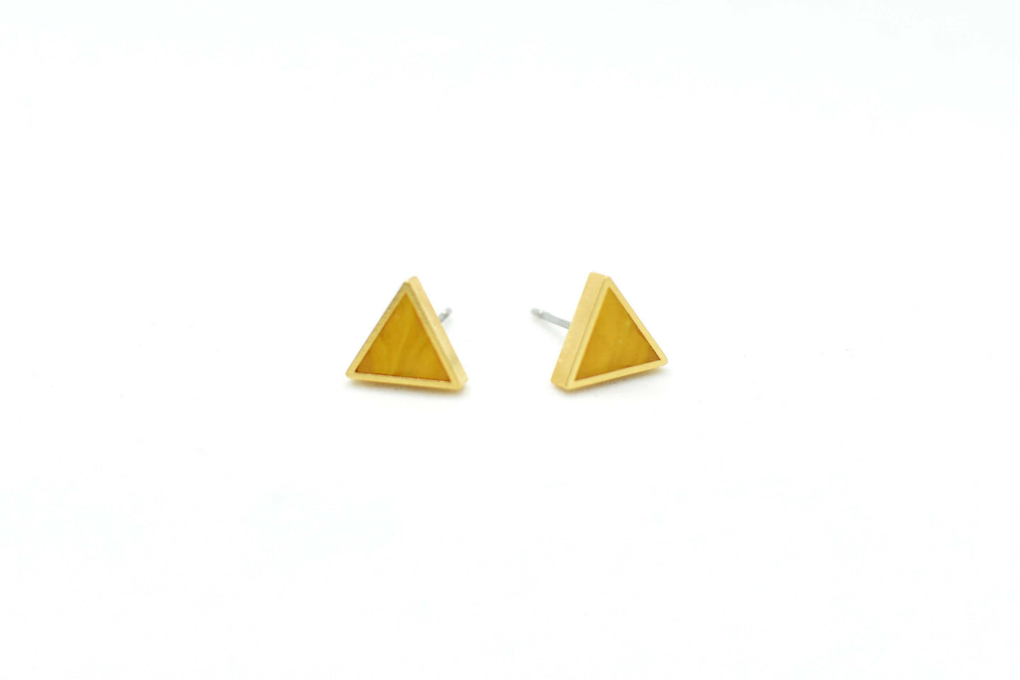 Citrine Triangle Stud Earrings.