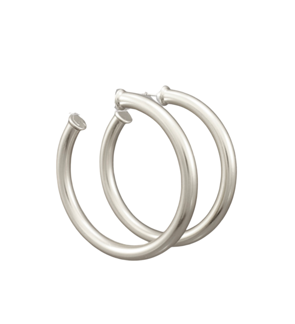 Large Everyday Silver Hoops.