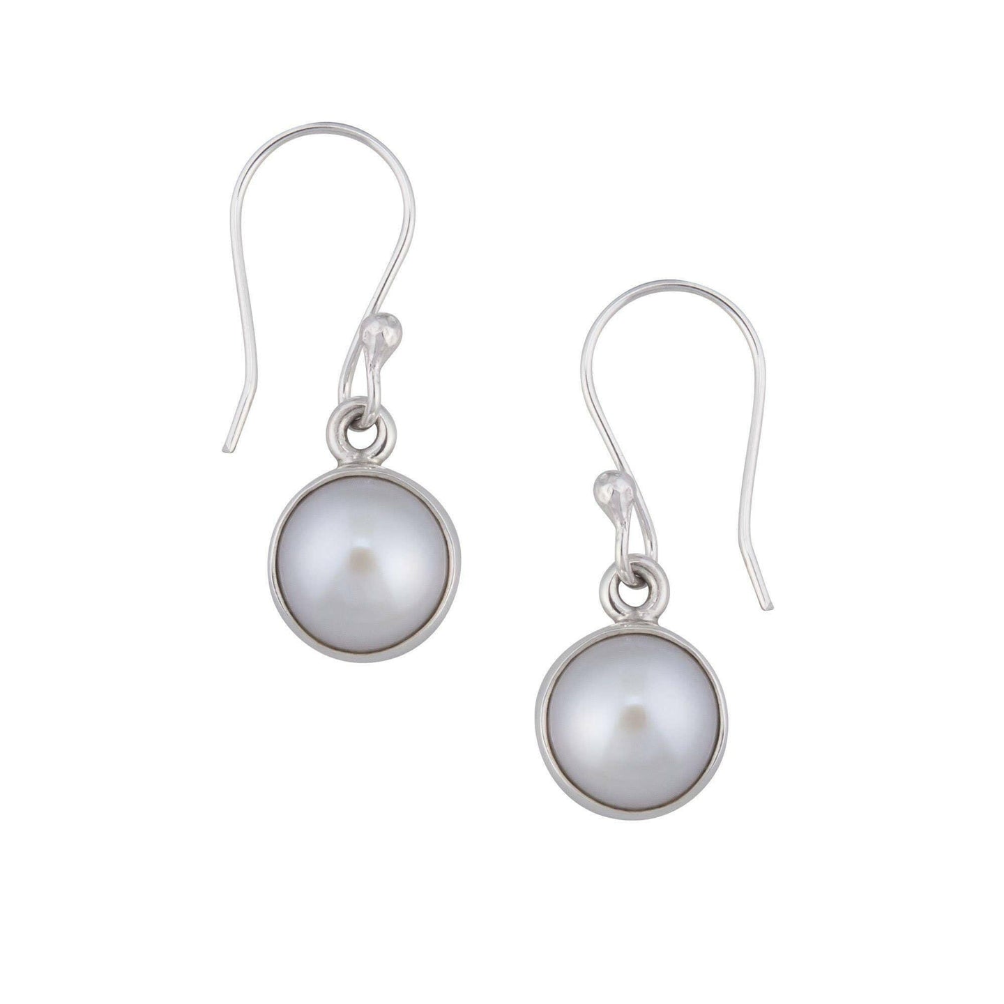 Sterling Silver Pearl Drop Earrings.