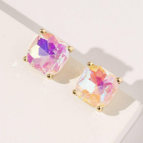 Rhinestone Square Stud Earrings.