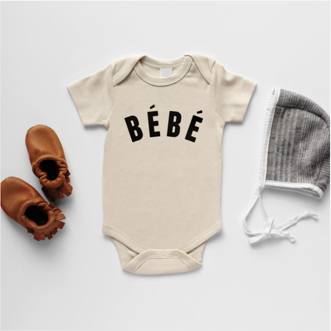 Cream Bébé French-Inspired Organic Baby Bodysuit.