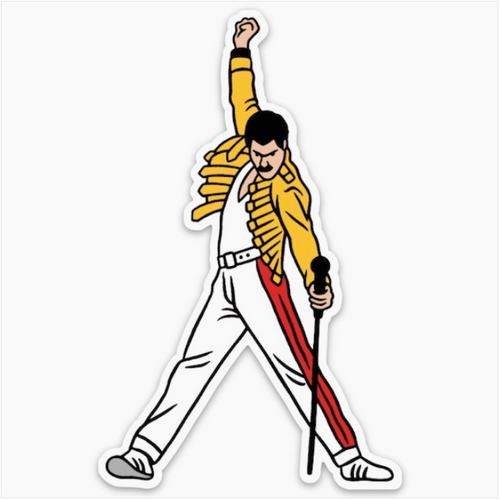 Freddie Yellow Suit Die Cut Sticker.