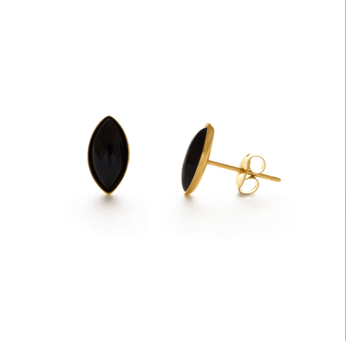 Onyx Navette Cut Semi Precious Studs.