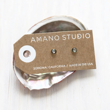 Load image into Gallery viewer, Black Tahitian Pearl Studs.
