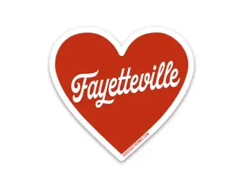 Fayetteville Script Heart Sticker
