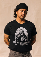 Load image into Gallery viewer, Count Blessings Not Calories Mens Tee.
