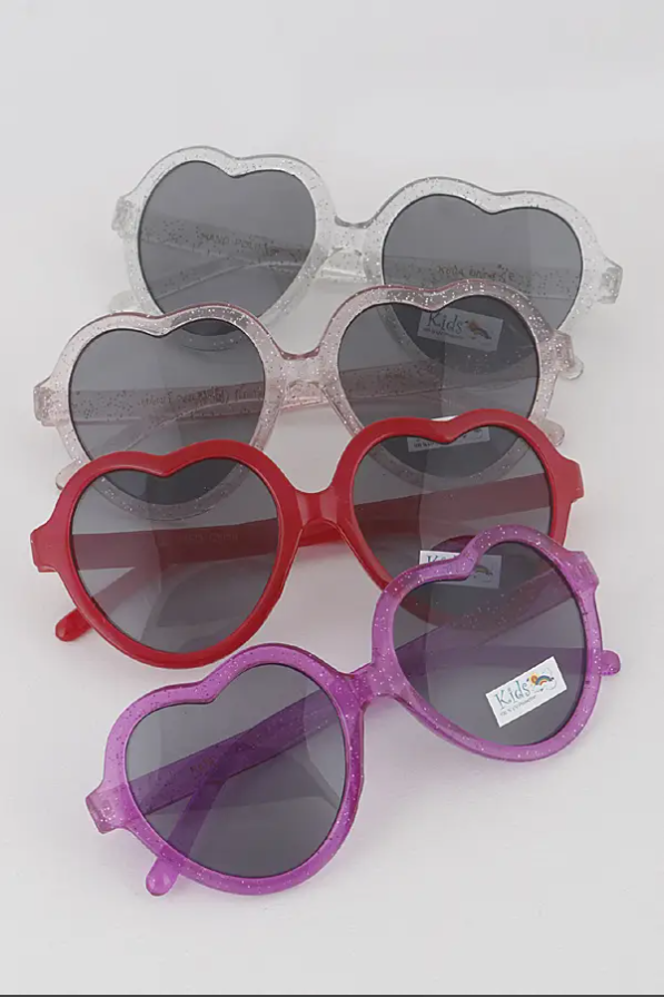 Glitter Heart Kids Sunglasses