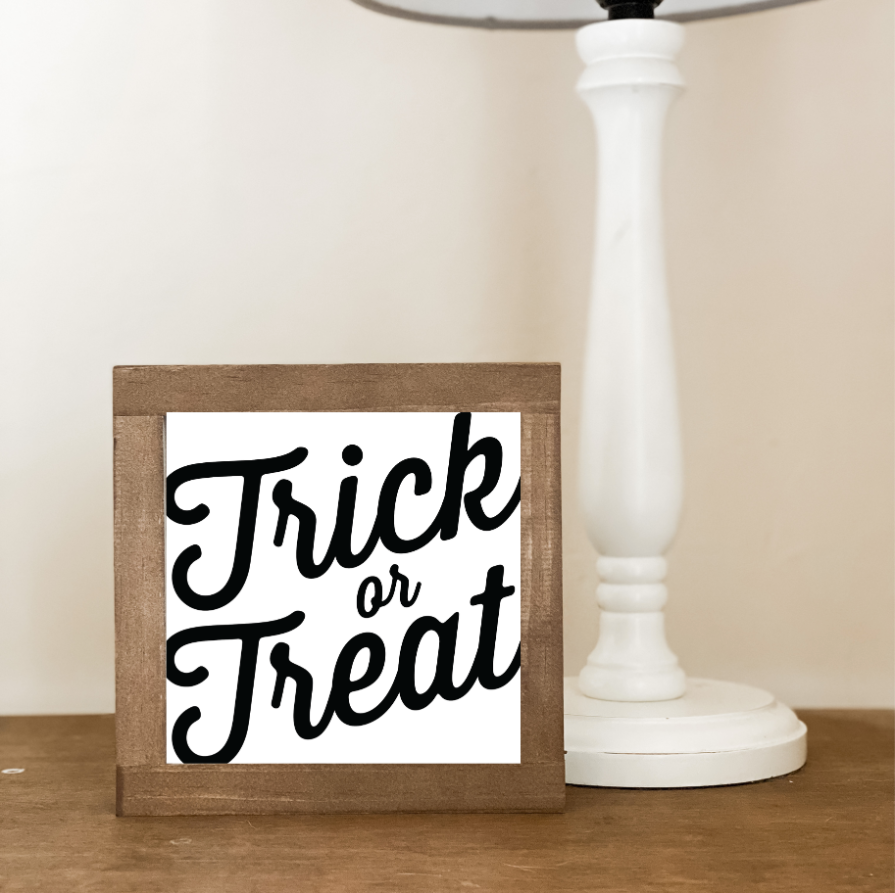 Trick or Treat | Halloween Wood Sign | Halloween Decor.