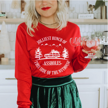 Load image into Gallery viewer, Jolliest Bunch Of Assholes Christmas Long Sleeve Tee Shirt.
